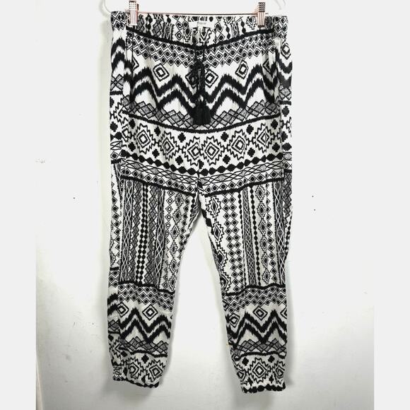 Madewell Aztec Tribal Bohemian Hipster Coastal Beachy Lightweight Jogger Pants M - Picture 2 of 9